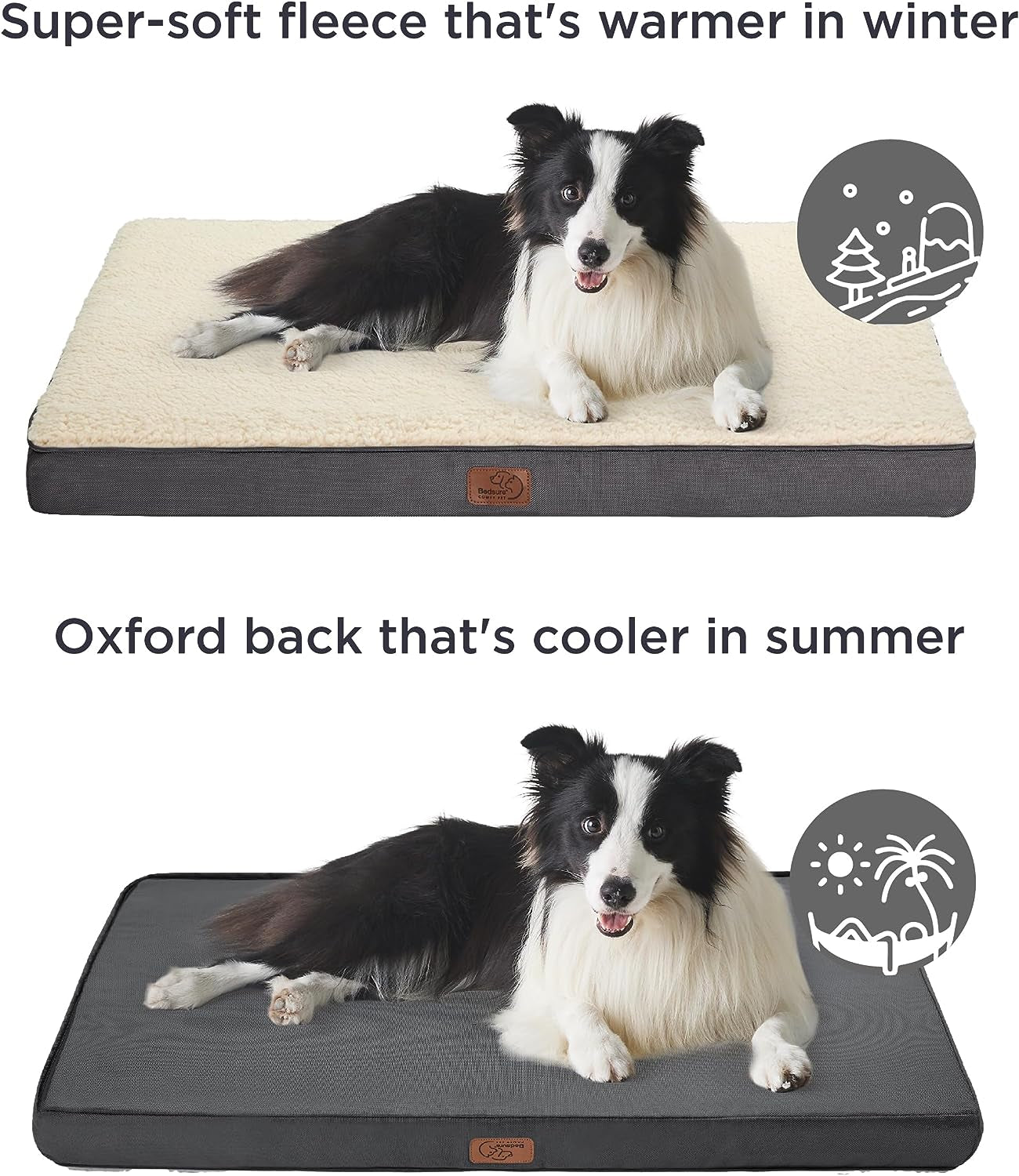 Orthopedic Dog Bed Extra Large - Dog Beds with Removable Washable Cover, Egg Crate Foam Pet Bed Mat, Suitable for Dogs up to 100 Lbs