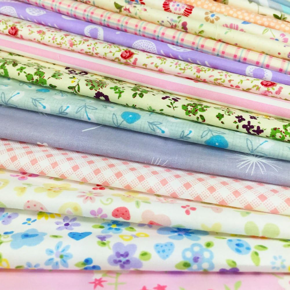 Quilting Fabric Squares 100% Cotton Precut Quilt Sewing Floral Fabrics for Craft DIY (8 X 8 Inches, 30Pcs)