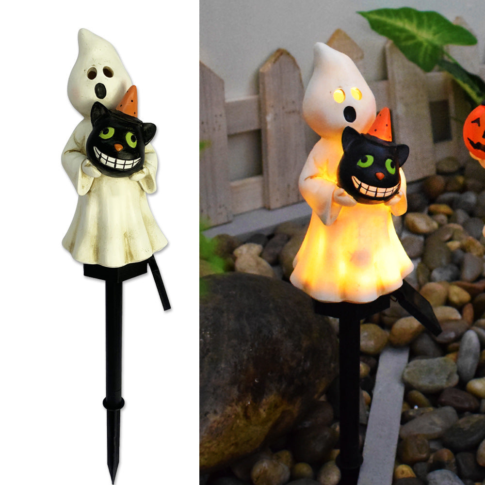 Solar-Powered Halloween Outdoor Pumpkin Lamp – Waterproof Wrought Iron Decoration