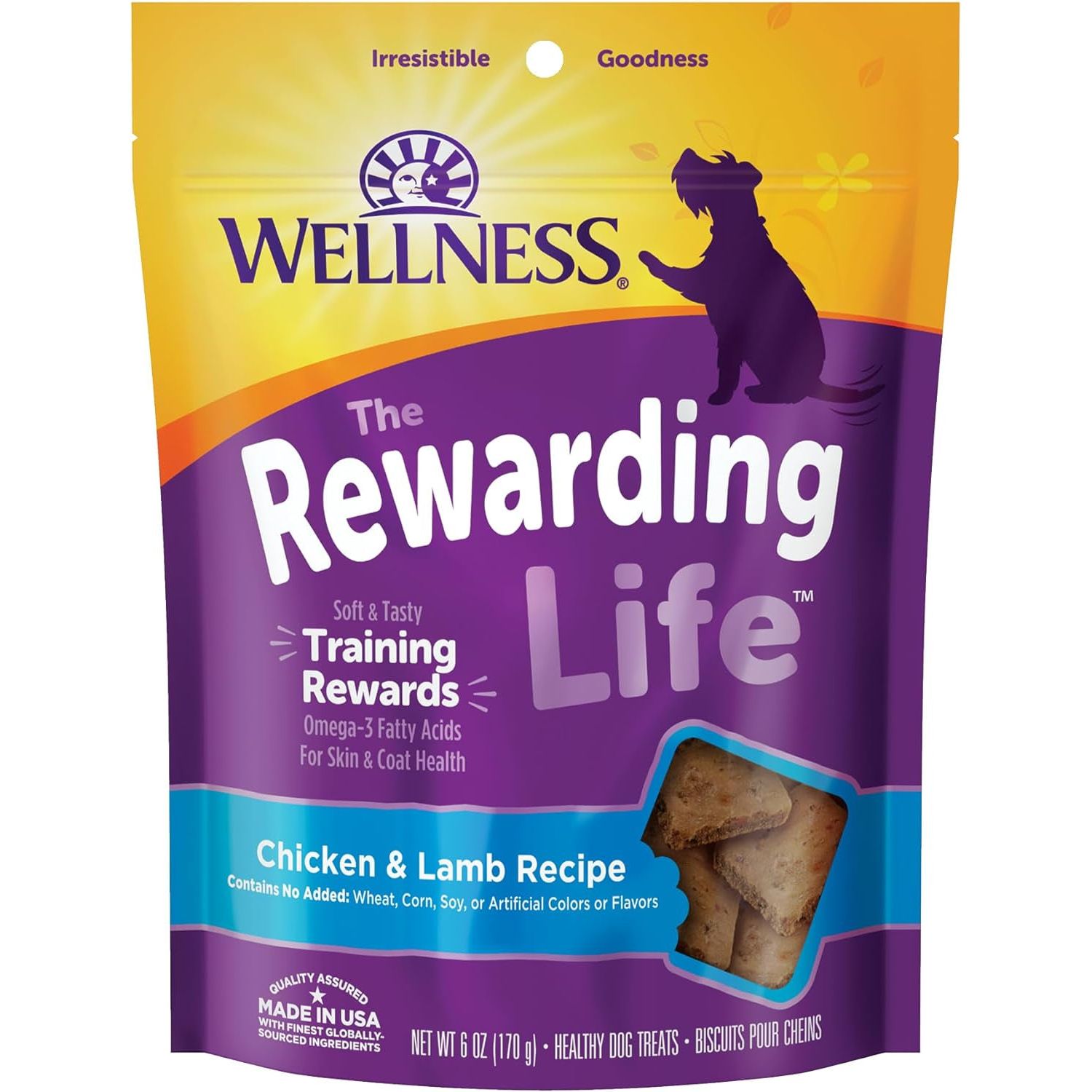 Rewarding Life Grain-Free Soft Dog Treats, Made in USA with Healthy Ingredients, Ideal for Training (Chicken & Lamb Recipe, 6-Ounce Bag)