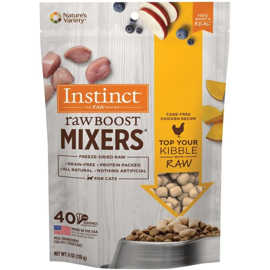 Raw Boost Mixers Freeze Dried Raw Cat Food Topper, Grain Free Cat Food Topper 6 Ounce (Pack of 1)