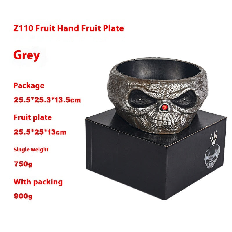 Halloween Candy Bowl with Motion-Activated Skeleton Hand – Battery-Operated Pumpkin Bowl for Trick-or-Treaters and Halloween Parties