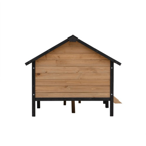 Wooden Wildcat Shelter with Kitten Tree for Outdoor Use