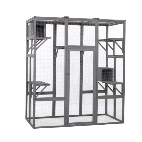 Oversized Grey Cat Cage - Perfect for Large Breeds