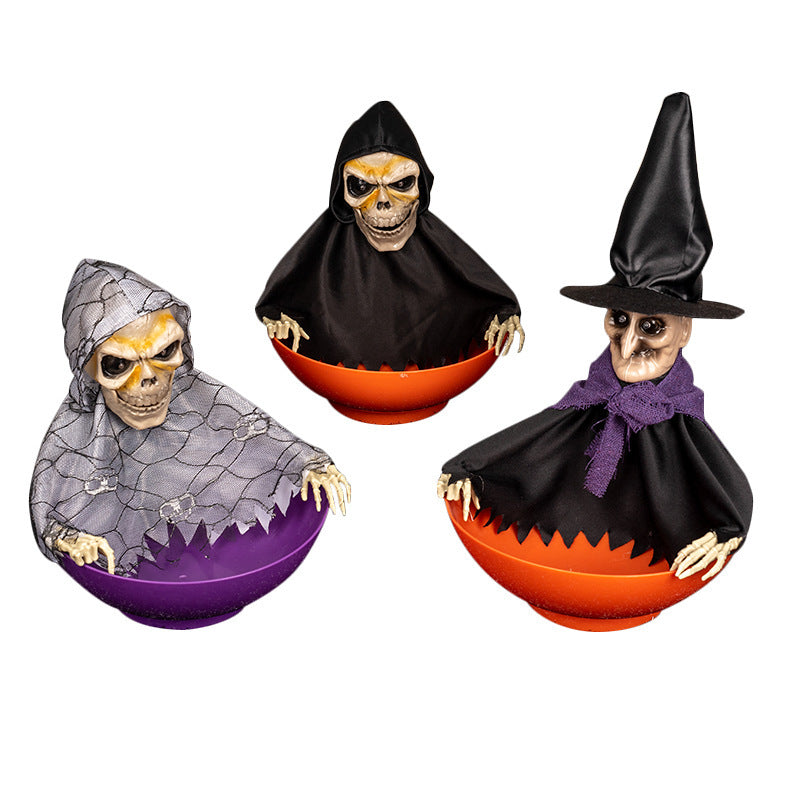 Halloween Electric Fruit Plate – Ghost Party Props with Spooky Designs for Halloween Décor