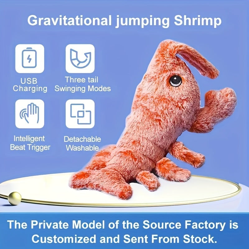 USB Charging Shrimp Toy – Simulation Lobster Catnip for Pets