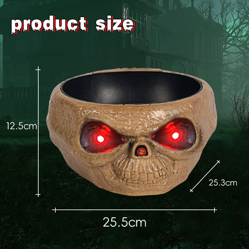 Halloween Candy Bowl with Motion-Activated Skeleton Hand – Battery-Operated Pumpkin Bowl for Trick-or-Treaters and Halloween Parties