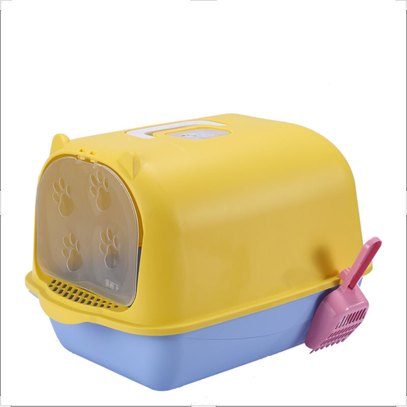 Splash-Proof Oversized Litter Box for Cats – Durable Design