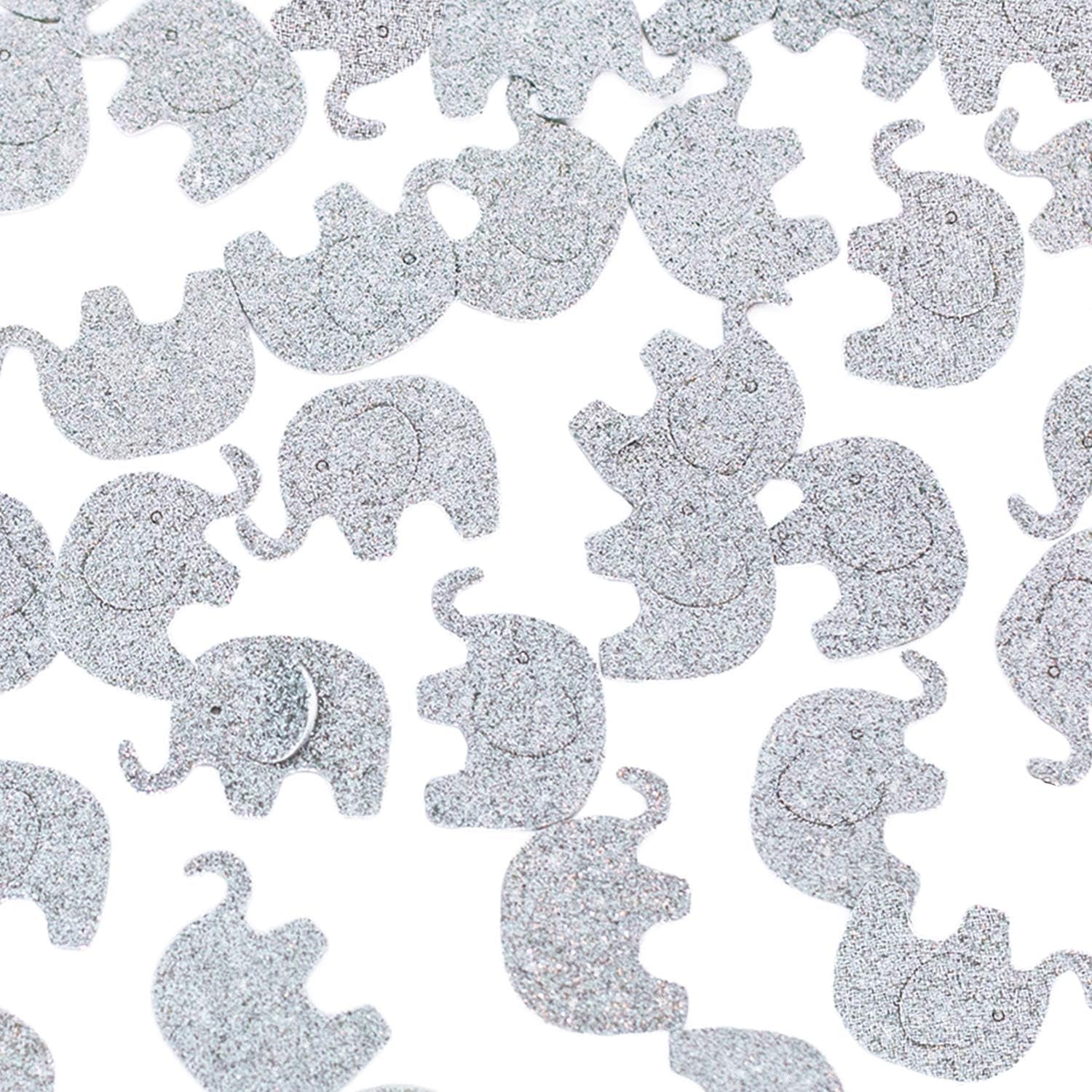 Silvery Elephant Confetti Elephant Scatter Baby Shower Decoration for Baby Shower Winter Birthday Party Supplies Elephant Theme Party Gender Reveal Party Decorations 200 Pcs