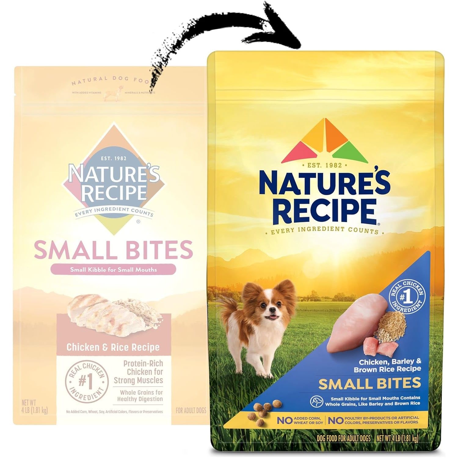 Nature′S Recipe Small Bites Chicken, Barley & Brown Rice Recipe Dry Dog Food, 4 Lb. Bag