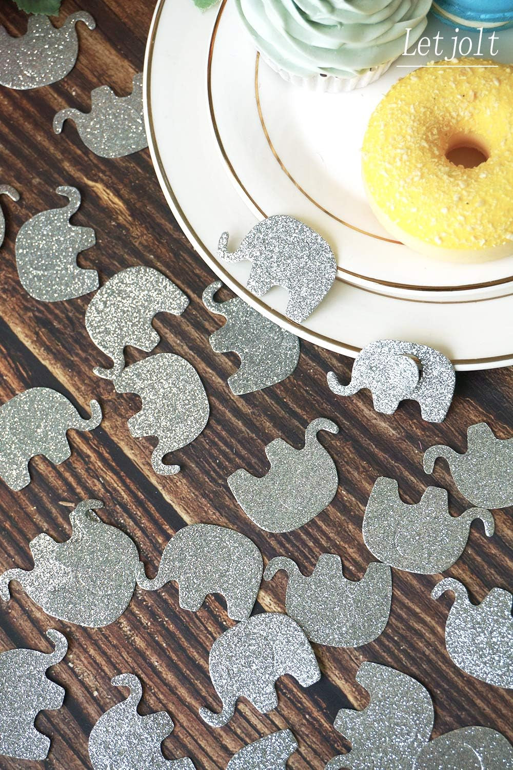 Silvery Elephant Confetti Elephant Scatter Baby Shower Decoration for Baby Shower Winter Birthday Party Supplies Elephant Theme Party Gender Reveal Party Decorations 200 Pcs