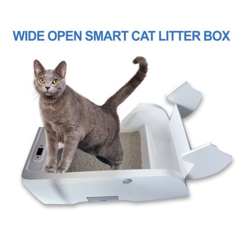 Wide-Opening Smart Cat Litter Box - Spacious and Convenient Design