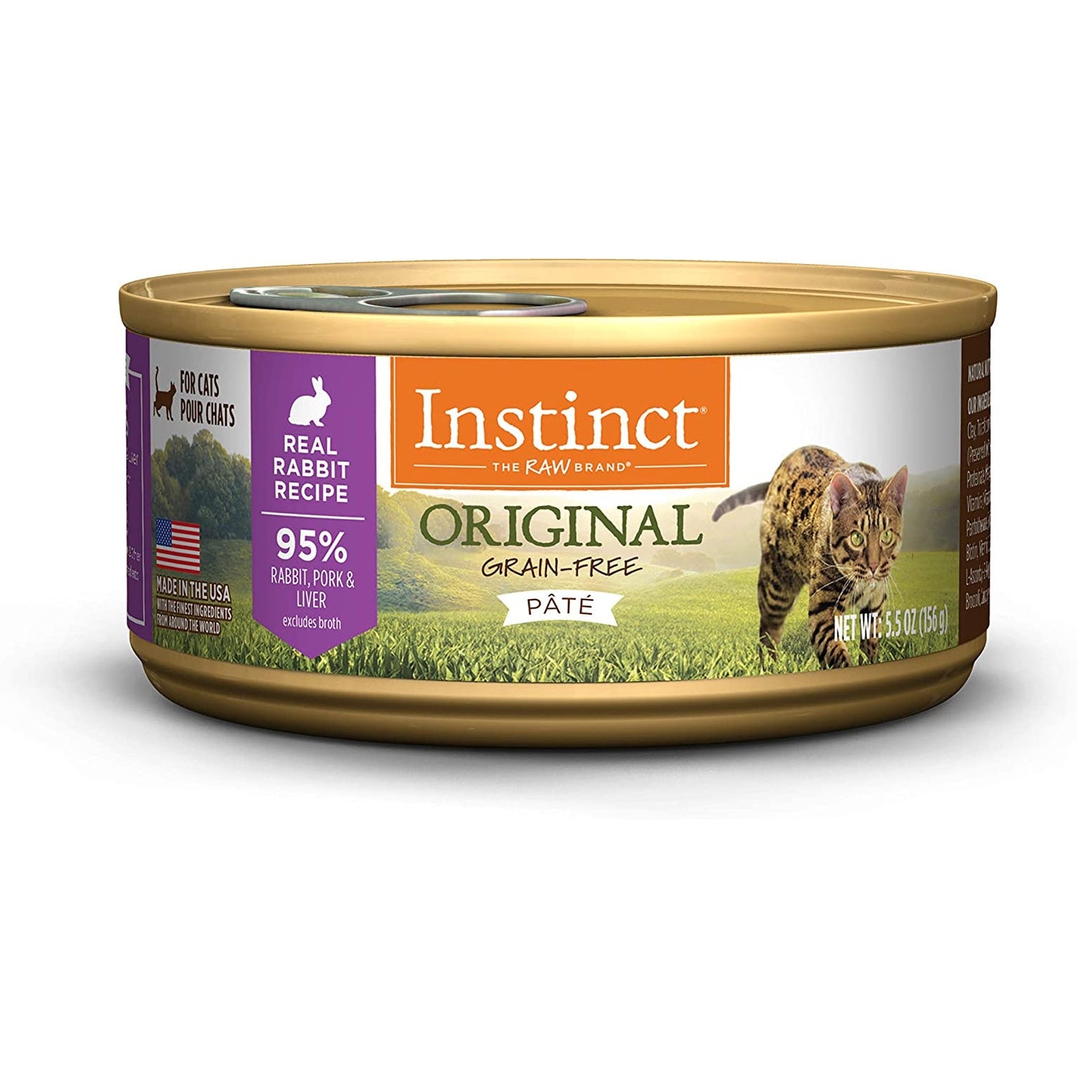 Original Grain Free Real Rabbit Recipe Natural Wet Canned Cat Food by , 5.5 Oz. Cans (Case of 12)