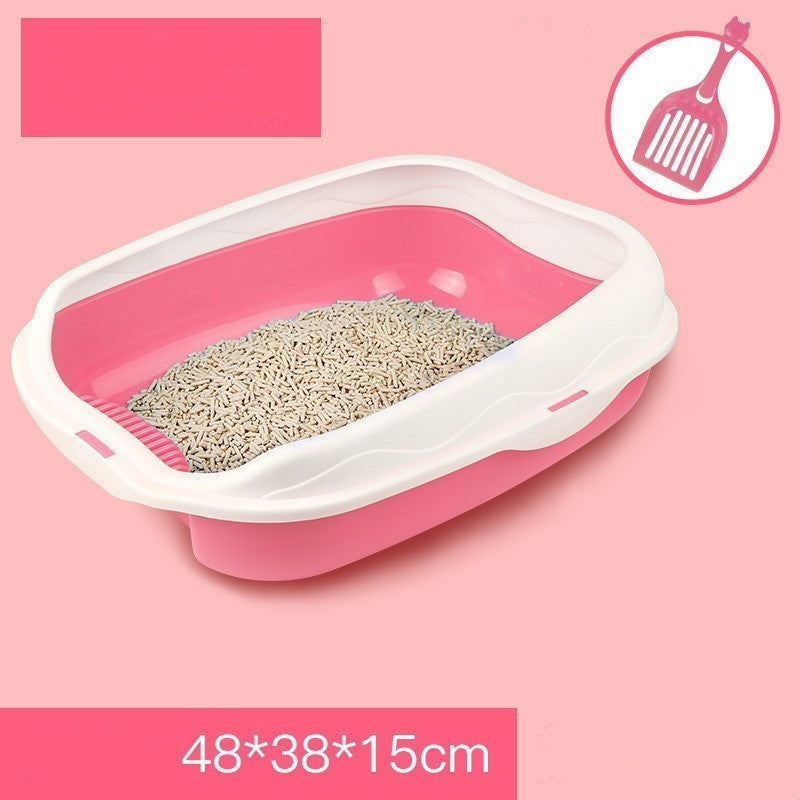 Splash-Proof Oversized Litter Box for Cats – Durable Design