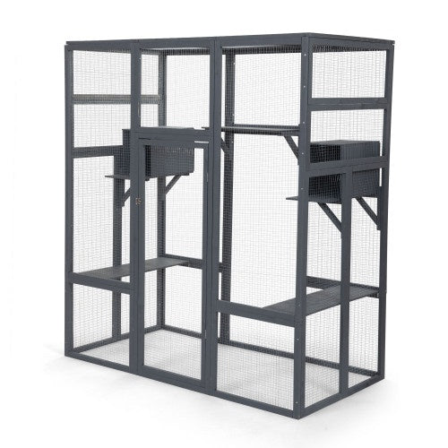 Oversized Grey Cat Cage - Perfect for Large Breeds