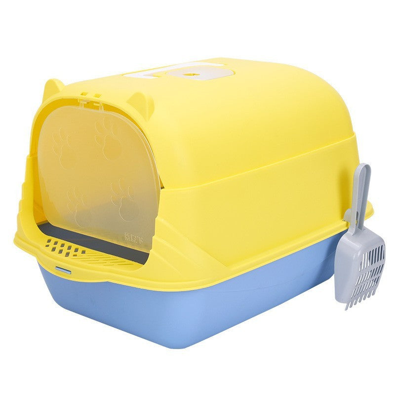 Splash-Proof Oversized Litter Box for Cats – Durable Design