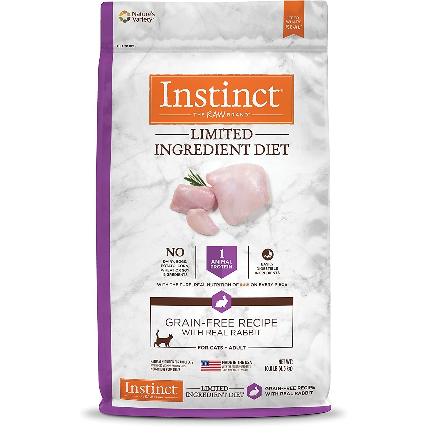 Limited Ingredient Diet Grain Free Recipe with Real Rabbit Natural Dry Cat Food, 10 Lb. Bag