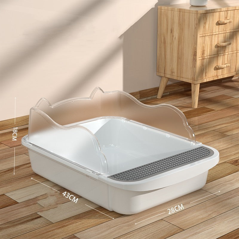 Splash-Proof Oversized Litter Box for Cats – Durable Design