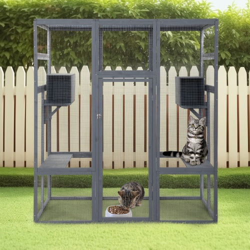 Oversized Grey Cat Cage - Perfect for Large Breeds