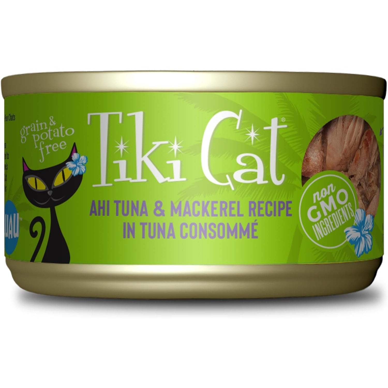 Luau Grain-Free, Low-Carbohydrate Wet Food with Poultry or Fish in Consomme for Adult Cats & Kittens, 2.8Oz, 12Pk, Tuna & Mackerel