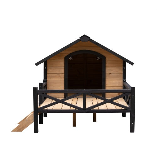 Wooden Wildcat Shelter with Kitten Tree for Outdoor Use