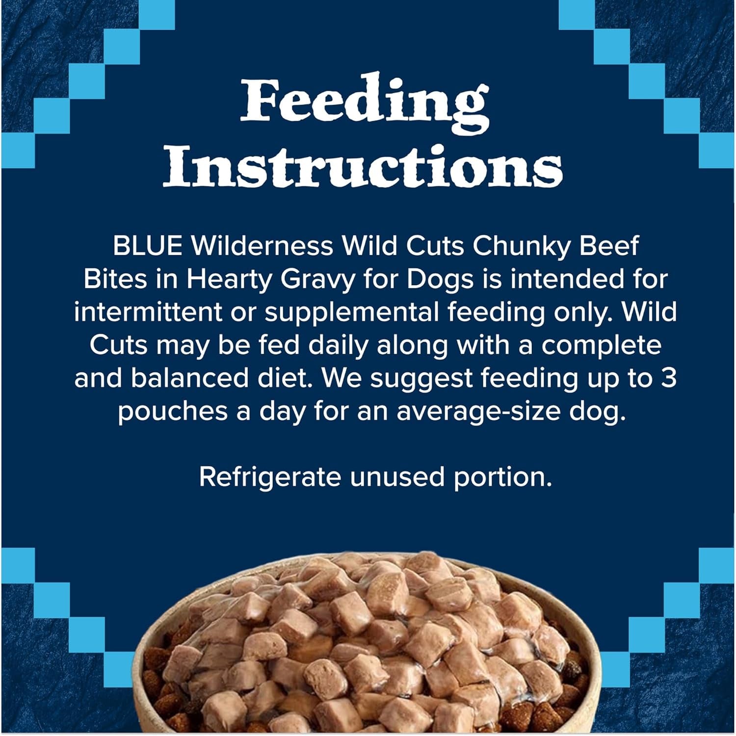 Wilderness Trail Toppers Wild Cuts Wet Dog Food, High-Protein & Grain-Free, Made with Natural Ingredients, Chunky Beef Bites in Hearty Gravy, 3-Oz. Pouches, (24 Count)