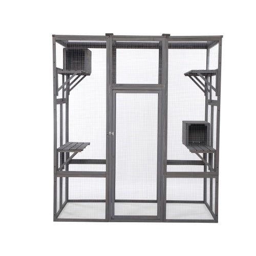 Oversized Grey Cat Cage - Perfect for Large Breeds