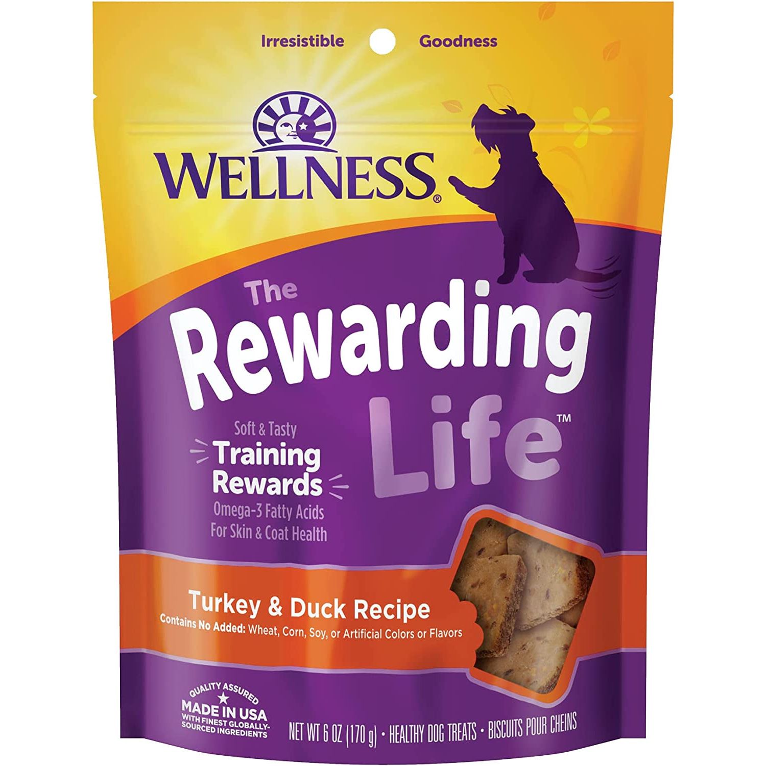 Rewarding Life Grain-Free Soft Dog Treats, Made in USA with Healthy Ingredients, Ideal for Training (Turkey & Duck Recipe, 6-Ounce Bag)