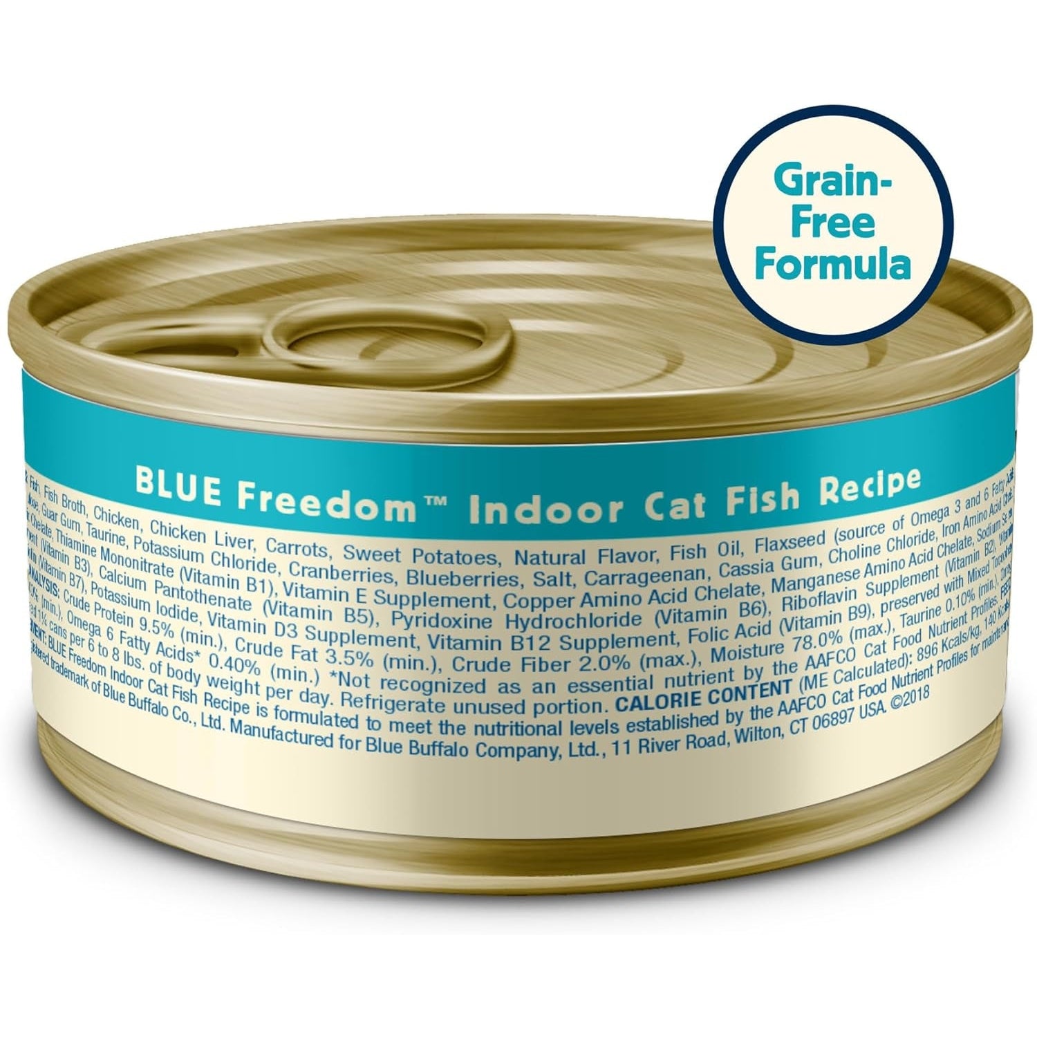 Freedom Grain Free Natural Adult Pate Wet Cat Food, Indoor Fish 5.5-Oz Cans (Pack of 24)