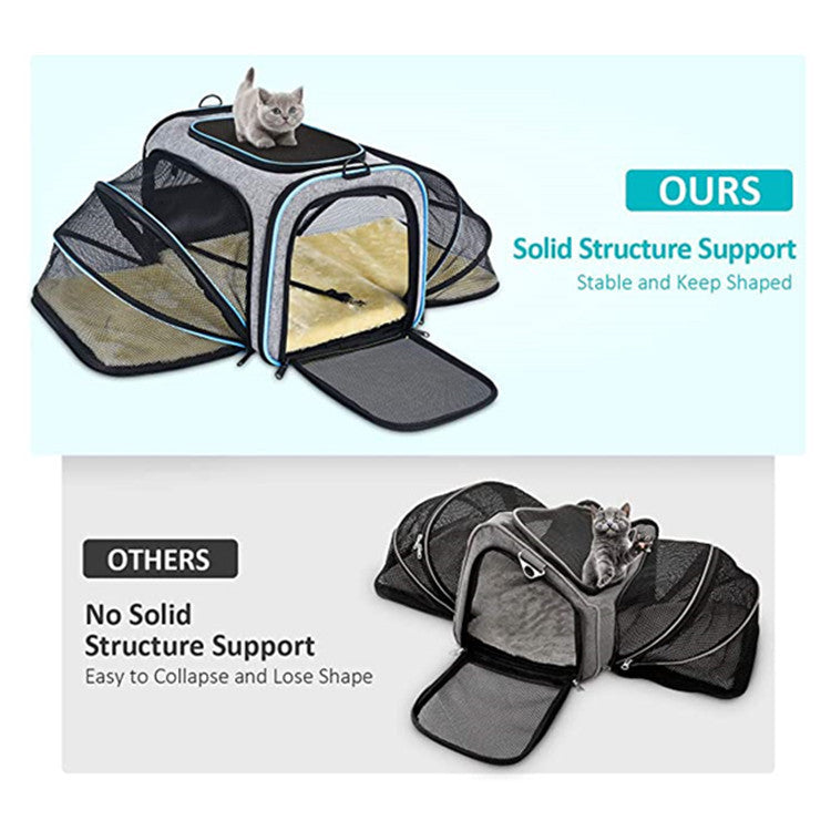 Expandable Airline Approved Pet Carrier – Soft Foldable Cat Travel Bag