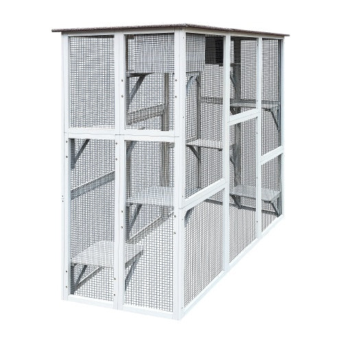 Solid Wood Cat Cage Play Enclosure - Spacious & Durable Design