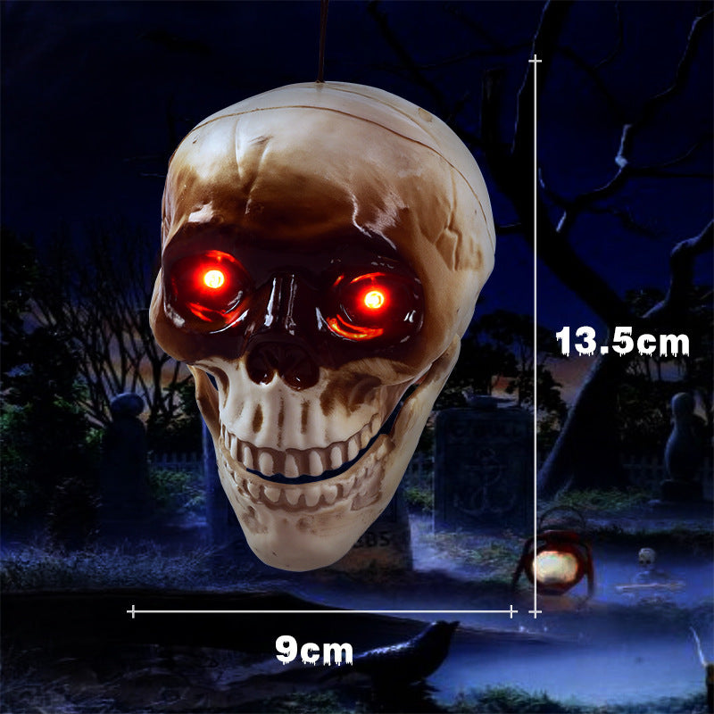 Animated Floating Skeleton Skull Heads with Scary Sounds – Realistic Halloween Decorations