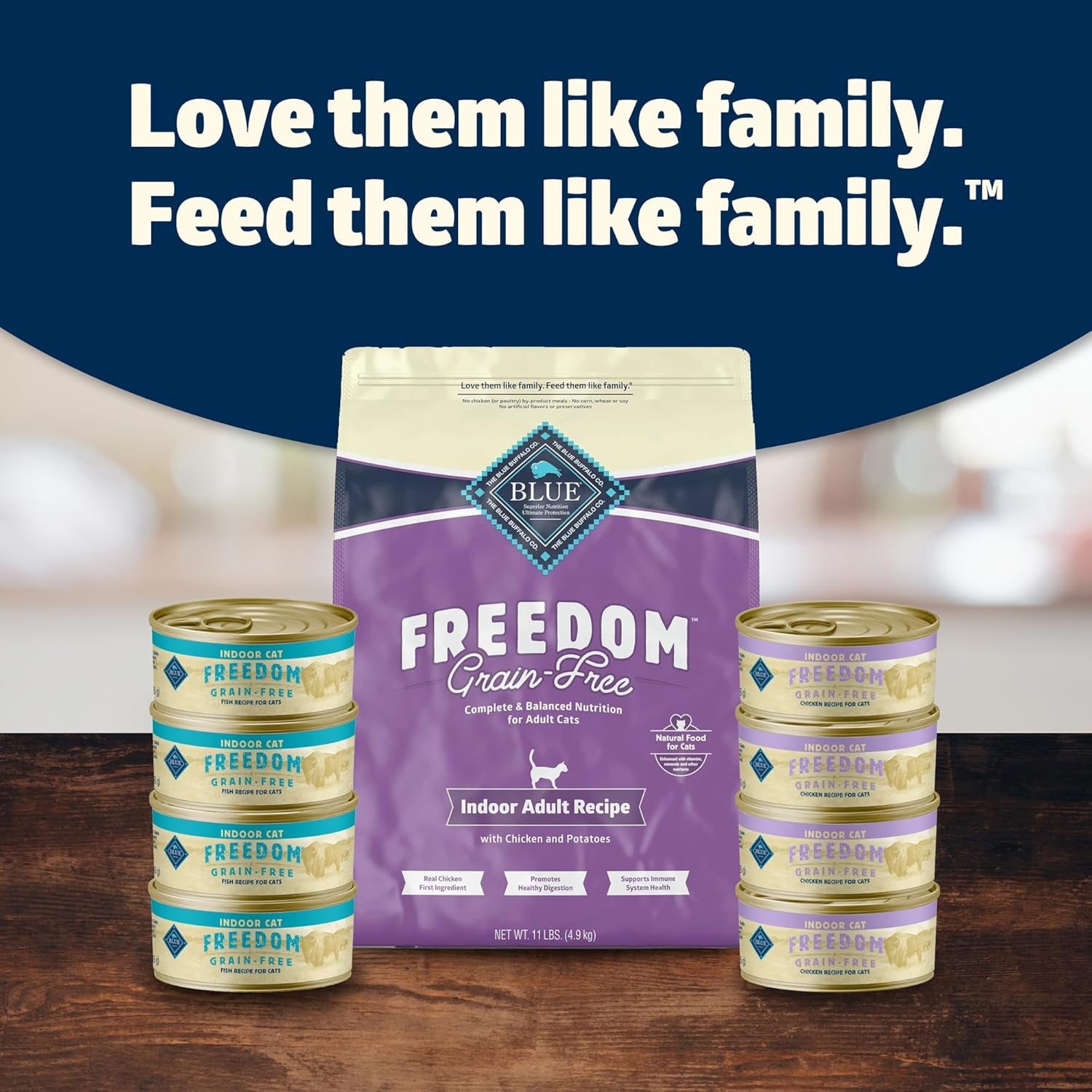 Freedom Grain-Free Adult Wet Cat Food, Complete & Balanced Nutrition for Indoor Cats, Made with Natural Ingredients, Chicken Recipe, 5.5-Oz. Cans (24 Count)