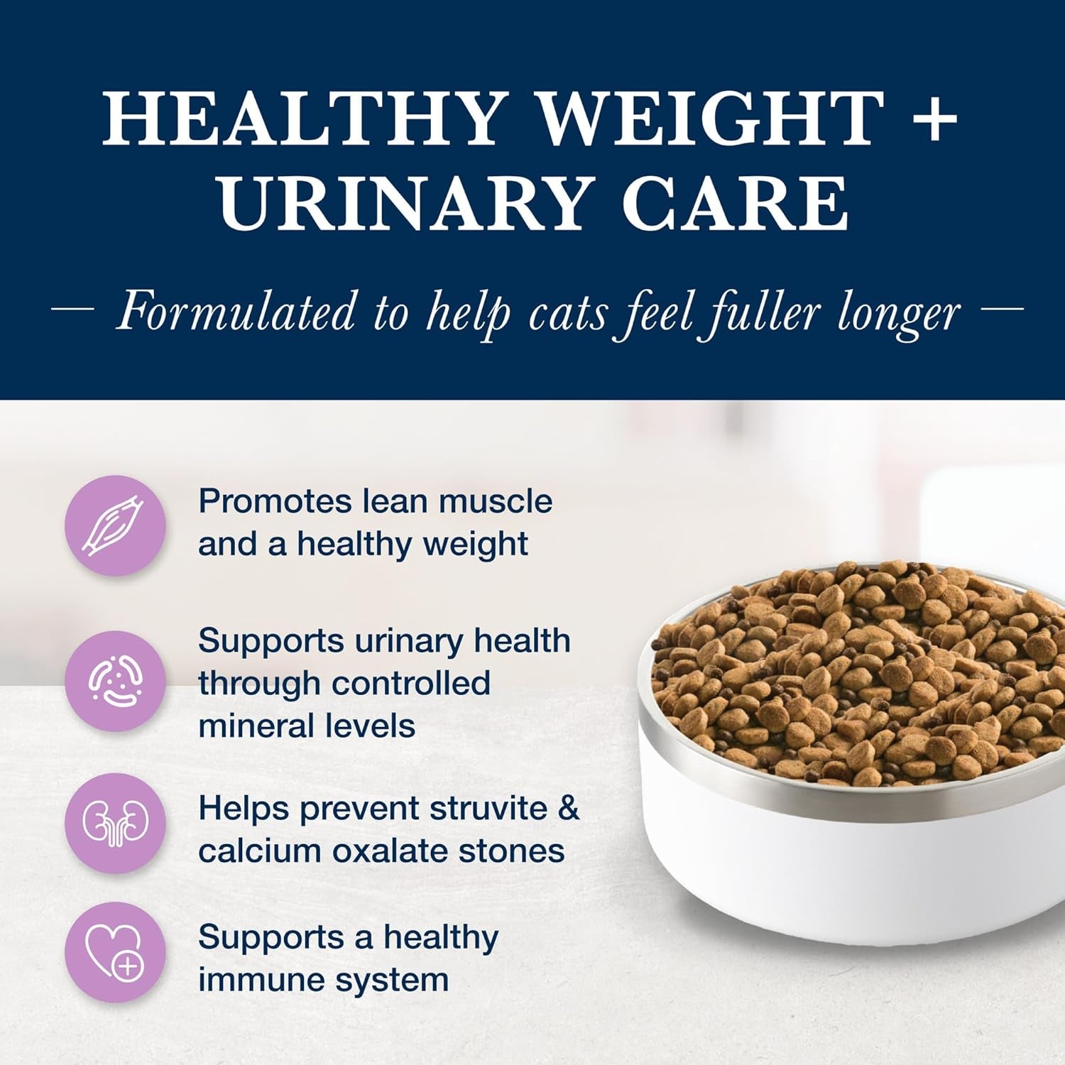 Natural Veterinary Diet W+U Weight Management + Urinary Care Dry Cat Food, Veterinarian Prescription Required, Chicken, 6.5-Lb. Bag