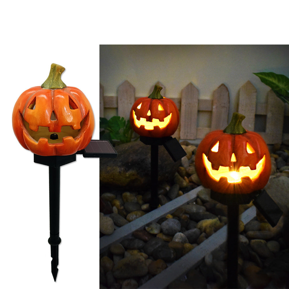 Solar-Powered Halloween Outdoor Pumpkin Lamp – Waterproof Wrought Iron Decoration